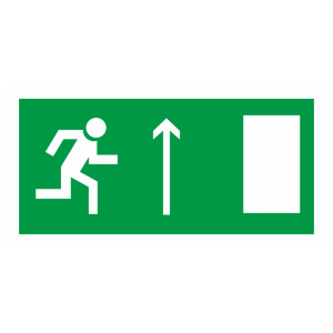 Знак безопасности E-12 «Направление к эвакуационному выходу прямо» (правосторонний)