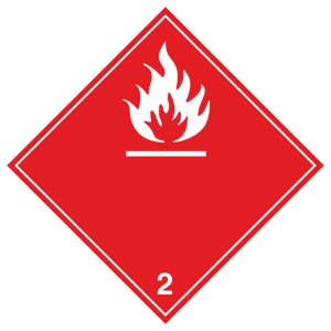 Знак безопасности 2.3 «Легковоспламеняющиеся газы» (белые буквы)