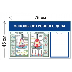 СТН-223 - Cтенд Основы сварочного дела 45 х 75 см (1 карман А4, 2 плаката)