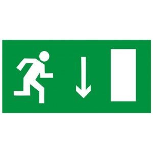 Знак E 09 Указатель двери эвакуационного выхода (правосторонний)