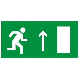 Знак E 11 Направление к эвакуационному выходу прямо